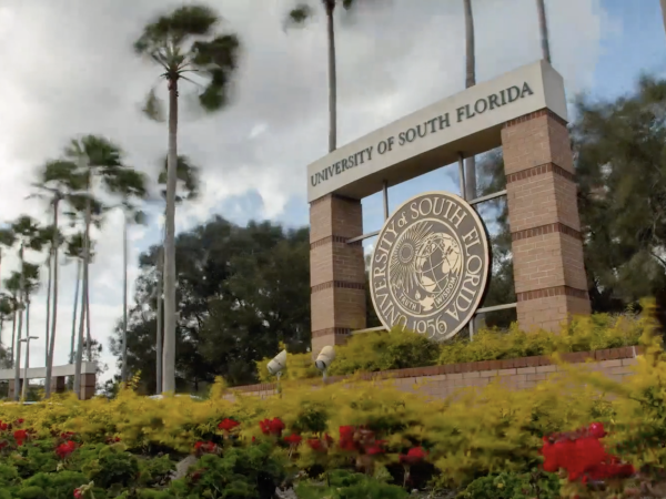 University of South Florida front entrance sign